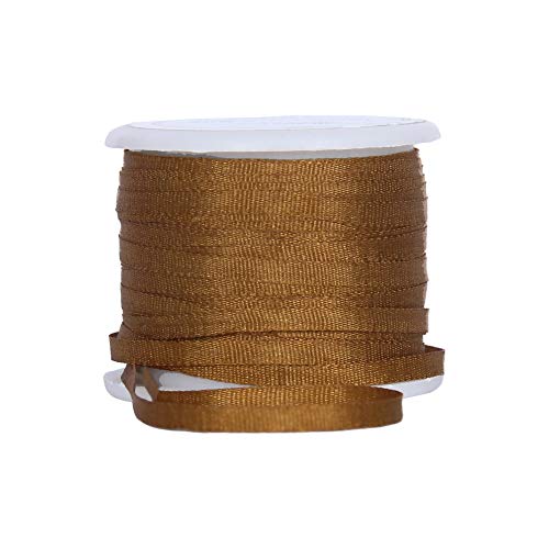 Threadart Golden Tan 2mm 100% Pure Silk Ribbon - Single Spool - color: Golden Tan, size: 2MM