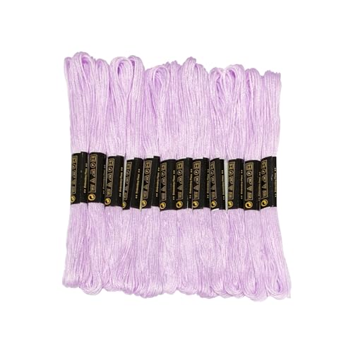 12 Skeins Embroidery Floss Purple Color, Friendship Bracelet String Cross Stitch Embroidery Thread Floss Bracelet Making Yarn, Craft Floss（Purple） - color: Purple