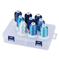 Simthread Embroidery Thread with Storage Box - 800 Yards/Spools - color: Blue Colors