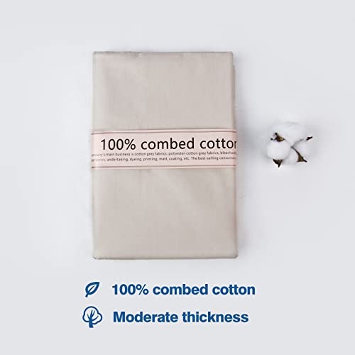 5 Yard Beige Cotton Fabric,Natural Cotton Poplin Fabric by The Yard, 59 Inches Wide 100% Cotton Fabric,Soft Embroidery Muslin Quilting Material for Sewing Material Apparel Cloth - color: Beige, size: 5 Yards