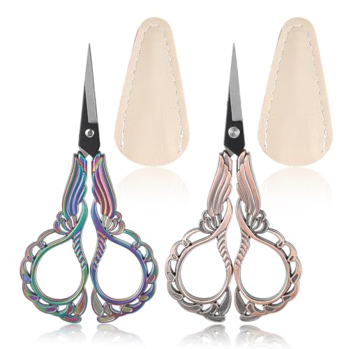 2PCS Sewing Embroidery Scissors, 4.5Inch Small Crafting Scissors