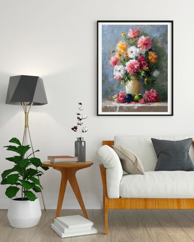 Moohue 14 ct Counted Cross Stitch Kits for Adults Flowers Cross Stitch Patterns Stamped Printed Cross Stitch Kits (Flowers 7) - color: Flowers 7