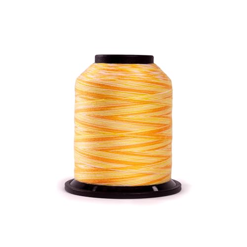 Finesse Variegated Thread | 100% Polyester, 3ply, 50wt | 1100yds Stackable Thread Cones for Quilting and Sewing… (Lemon Zest) - color: Lemon Zest