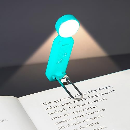 VAVOFO USB Rechargeable Book Light, Bookmark Clip on LED Reading Light - color: Blue