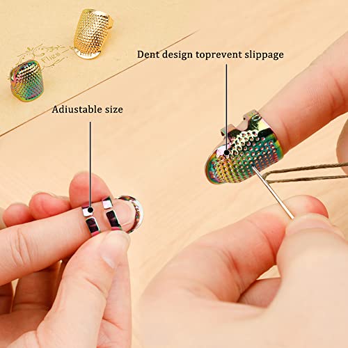10 Pcs Sewing Thimbles for Hand Sewing, Leather Thimbles - size: 10pcs