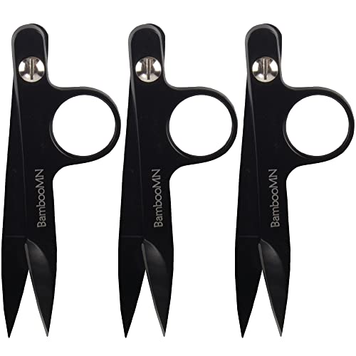 JubileeYarn Professional Multi-Purpose Titanium Precision Trimmer - Black - 3 Pairs - color: Titanium - Black, size: 3 Pairs