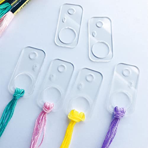 Rectangle Shape Clear Acrylic Thread Drops, Floss Drops, Floss Chips for Embroidery Floss Organization (50 Pieces)