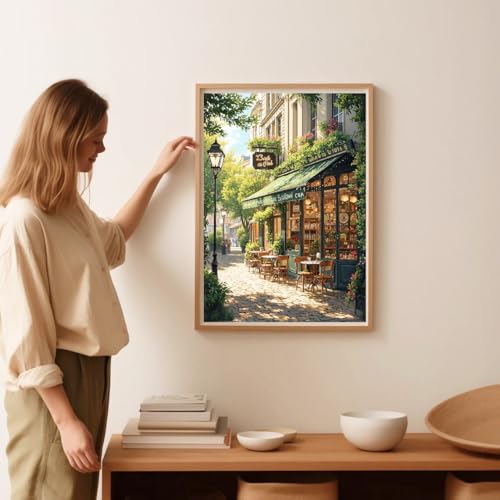 cafes Stamped Cross Stitch Kits for Adults -Embroidery Kits for Beginners Adults,11 CT Patterns Dimensions Counted Cross Stitch Kits for Adults Arts Craft 12x16 inch - color: Cross stitch-7