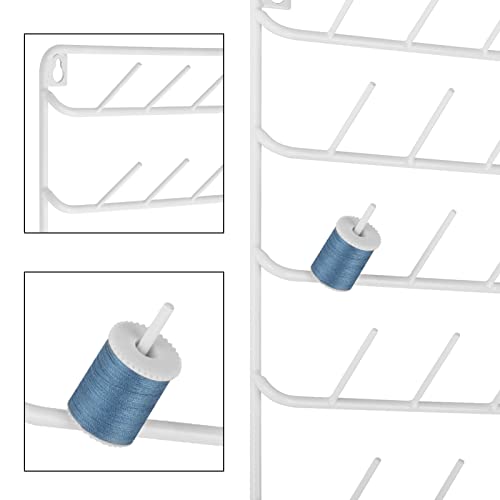 YBING Thread Holder Organizer Wall, 54-Spool Sewing Thread Rack - color: White