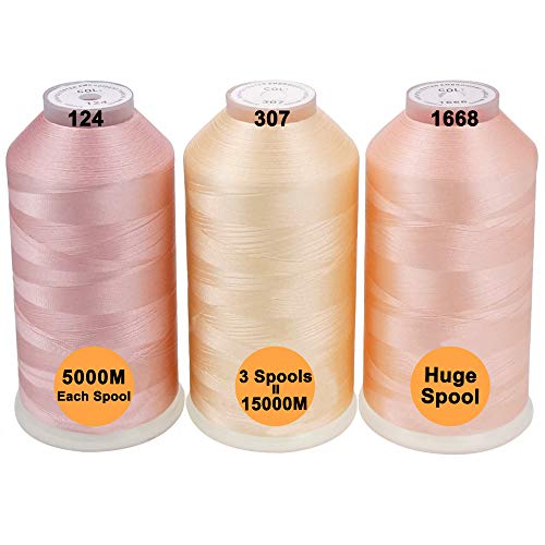 New brothread Huge Spools Embroidery Machine Thread -Flesh Colors - color: 3xFLESH COLORS