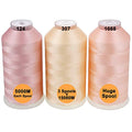 New brothread Huge Spools Embroidery Machine Thread -Flesh Colors - color: 3xFLESH COLORS