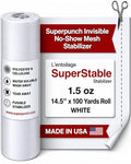Superpunch No Show Mesh Stabilizer, 1.5 oz, White, 14.5 in x 100 yd - color: White, size: 14.5 inch x 100 yard roll