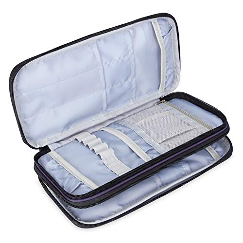 Teamoy Knitting Needles Organizer, Travel Crochet Hook Case, Purple - color: Purple