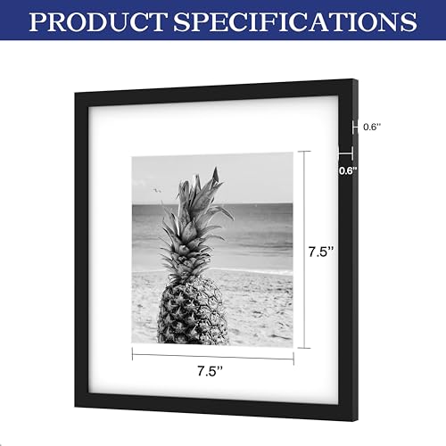 An&He 12x12 Picture Frames Set of 9, Displays 8x8 with Mat or 12x12 Without Mat Photos, Square Collage Wall Decor for Gallery, Wall Decor, Black - color: Black-9, size: 12x12