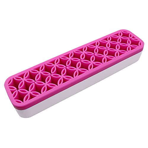 Brush Storage Box Sew Desktop Organizers Diamond Painting Pen Holder Sewing Craft Tool Holder, Rose Red