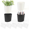 4 Pack Wall Caddy Pen Holders, White & Black Pencil Cups Storage Organizer - color: White & Black