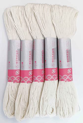 Daruma Sashiko Thread Thick 40M(43.7-Yard) Natural Color 5skains by Yokota