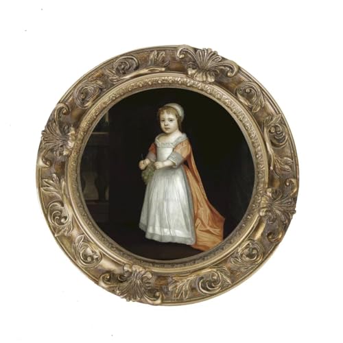 Vintage Small Picture Frame 4x4,Antique Ornate Round Photo Frame with Glass Front,Retro Home Decor Art Gallery (Bronze) - color: Bronze