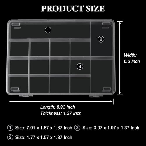 SUTOKAKA 15 Grids Plastic Organizer Storage Box for Jewelry - size: 15