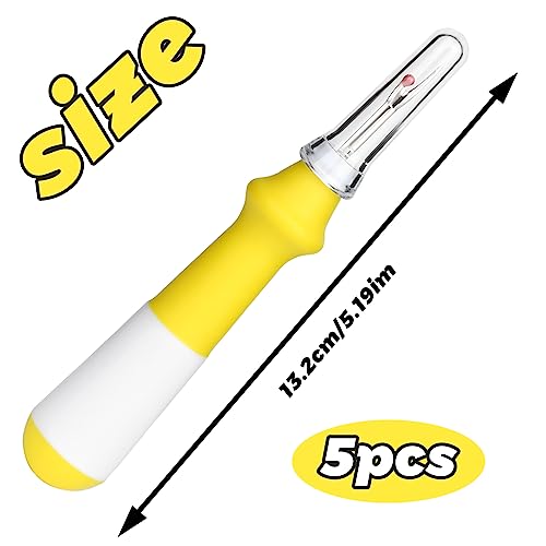 ZMAAGG Seam Ripper, Yellow Ergonomic Grip Handle, 5 PCS Stitch Remover Tool - color: Yellow
