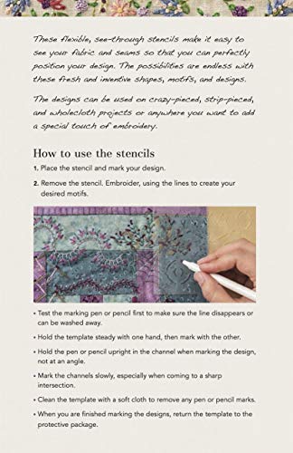 Embroidery Stencils Essential Collection: 90+ Easy-to-Mark Designs-Endless Combinations - Perfect for Crazy Quilting - Accurate Stitches & Spacing Every Time (Fast2Mark)