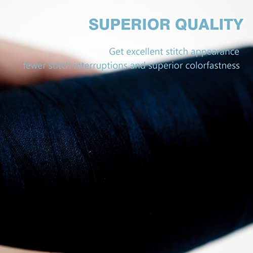 White Black Serger Thread, All-Purpose Thread for Sewing, Polyester, 4 Cones of 3000 Yards Each Spool for Sewing Machine - color: 2 white 2 black
