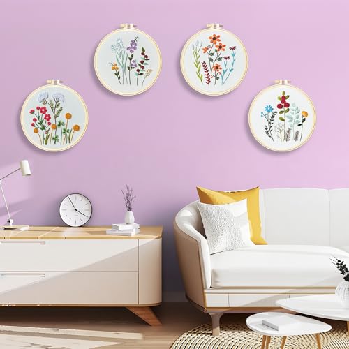 Huacan Embroidery Kit for Beginners with Tutorial Video & Gift Box - color: CXTZ-176