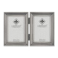 Lawrence Frames Bead Border Design, 2.5x3.5 Double, Pewter - color: Pewter, size: 2.5x3.5 Double