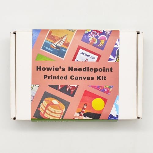 Howie's Needlepoint Needlepoint Kits, 18CT Printed Needlepoint Pattern Starter Kits, Stamped Patterns Canvas Kits(Valentine's-Casette,4x4inch) - color: Valentine's-Casette