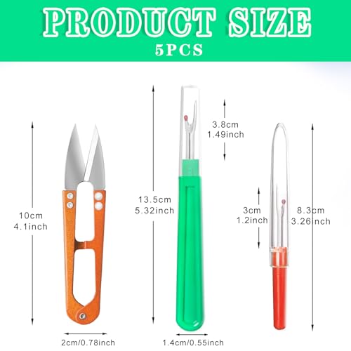 MUUZLL Seam Rippers, Seam Ripper and Thread Remover Kit, Sharp Sewing Seam Thread Remover Stitch Unpicker with Ergonomic Handles for Needle Work Patterns and Sewing Clothes