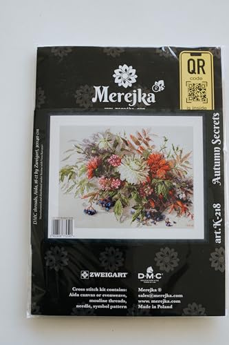 Merejka K-218 Autumn Secrets Counted Cross Stitch Kit, Cotton, Multi-Colour, 30 x 40 cm