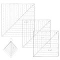 NBEADS 3 Pcs Square Up Ruler, 6/7/8Inch Transparent Acrylic Sewing Template Fabric Cutting Ruler with Binder Hinged Rings for Quilting and Sewing - style: Square Up