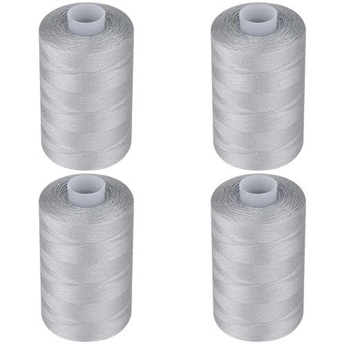 Simthread All Purpose Polyester Thread, 4 Spools 1000 Yards Each for Sewing Machine, Hand Stitching, Quilting, Serger - Beginner Supplies (Gray) - color: Gray