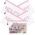 Sabary 5 Pcs Needlepoint Project Bag Clear Mesh Zipper Pouch, Pink - color: Pink
