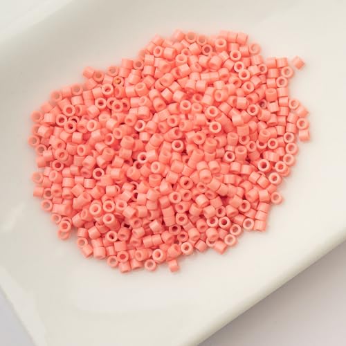 John Bead 25g Cylin Beads Opaque Soft Coral Pink 11/0 Glass Cylindrical Seed Beads for Jewelry Bracelets Necklaces Earrings Making Embroidery - color: Soft Coral Pink