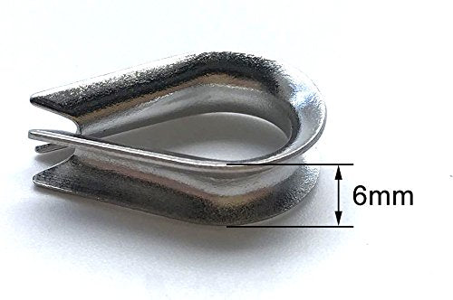 50 PCS M3 Stainless Steel Thimbles for 1/8 Inches Diameter Wire Rope - size: M3 Thimble - 50PCS