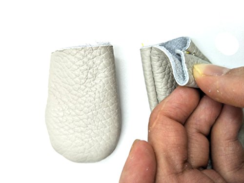Inton 10 Pair - Needle Felting Leather Gloves Finger Protector Craft Tools Cowhide Leather Thumb Guard Thimble for Protecting Your Fingers Essentially DIY Handmade Grey