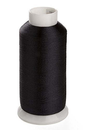 Simthread 2 Huge Spools Bobbin Thread 60WT Black and White 5500 Yards Each - color: 1 White 1 Black