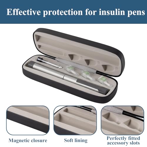 Insulin Pen Case, Portable Travel Cooler for Diabetic Supplies - color: Black