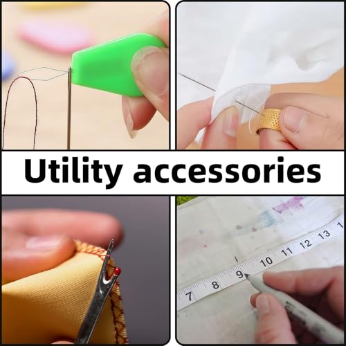 CllyCnny Pieces Sewing Tool Set - 144pcs Including Tomato Pin Cushion Seam Rippers, Scissors, Tape Measure Sewing Pins Tailors Chalk for Quilting Needlework DIY Crafts