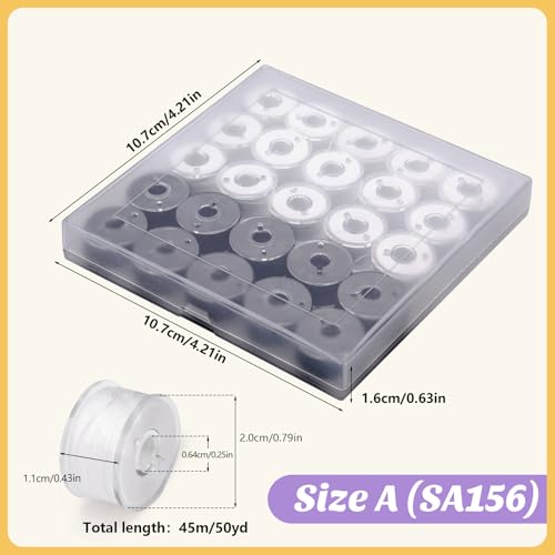 UzecPk Sewing Thread 25 Pcs Bobbins for Sewing Machine Embroidery Bobbin - color: 10 Black+15 White, size: 25 Pcs