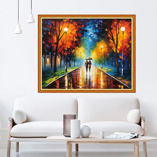 Dooxvey Cross Stitch Kits for Adults Beginners - Full Range of Cross-Stitch & Embroidery Kits - 11CT Patterns - Lovers Walk 16x20 inch - color: Artpattern12