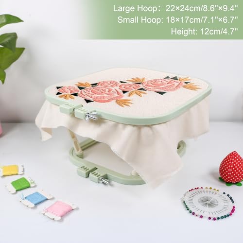 guofa 2-Layer Embroidery Hoop Stand Trapezoid Holder Cross Stitch Frame - size: Small