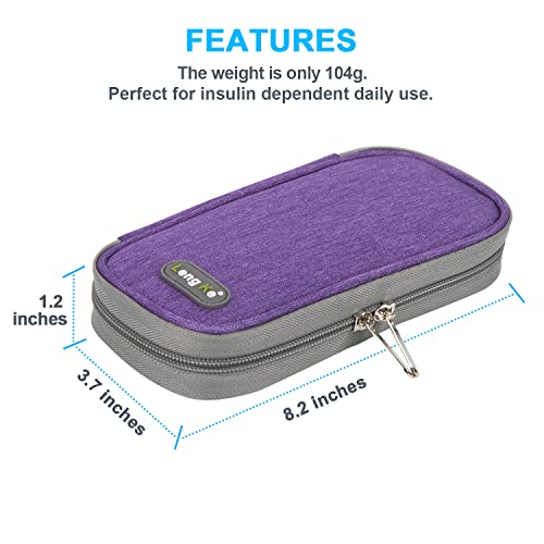 YOUSHARES Insulin Cooler Travel Case, Diabetic Travel Case TSA Approved with 2 Ice Packs for GLP-1, for Ozempic, for Insulin Pens and Insulin Vials for Daily & Travel - color: Purple