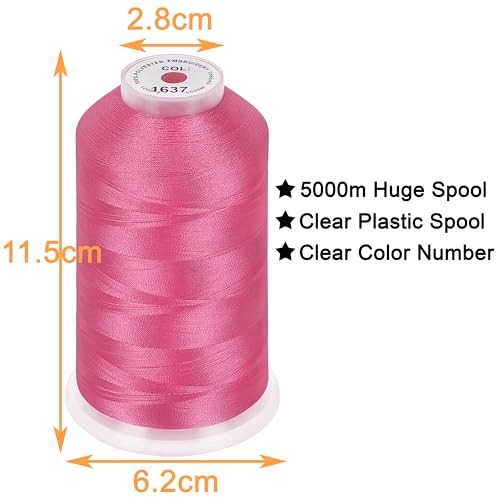New brothread 5000M Huge Spool Embroidery Machine Thread - Christmas Pink - color: Christmas Pink-1637