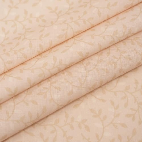 ROC-lon® 100% Cotton, 108" Wide, Preshrunk, Lightweight, Quilt Backing Fabric for Sewing and Craft Leaves Beige, Cut By Yard - color: Leaves Beige, size: Cut by the yard