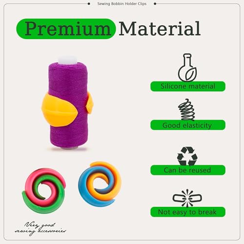 100pcs 4 Colors Thread Spool Huggers Silicone Bobbin Spool Savers No Loose Ends for Sewing Embroidery Machine Thread Spools Organizing - color: 4color100pcs-yuan