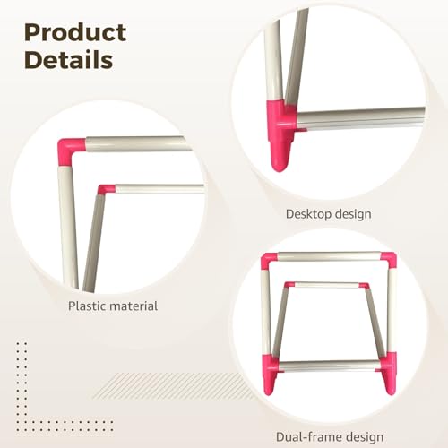 Desktop Cross Stitch Stand, 13.8 x 11.8 x 9.8 in Universal Embroidery Clip Frame, Plastic Embroidery Frame for Hands Free Sewing Crafts, Large Project Holder