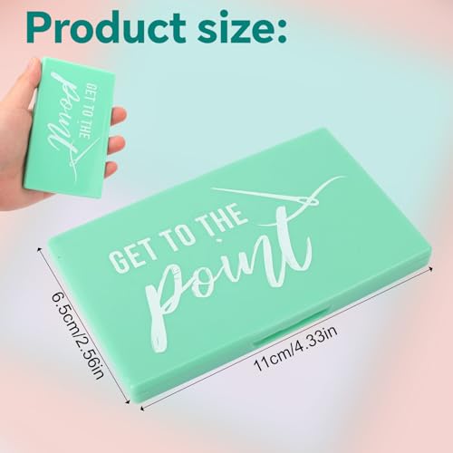 Gosknor Magnetic Needle Case, 11x6.5cm/4.33x2.56in Portable Rectangle Sewing Magnet Needle Storage Organizer Practical Sewing Pin Holder Box Minder for Small Metal Objects (Green)