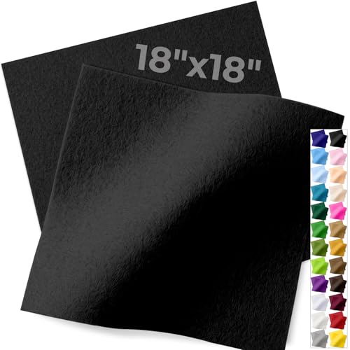 IONTACH 18" X 18" Soft Felt Sheets 1.6mm Thick (2 Packs, Black) - color: Black